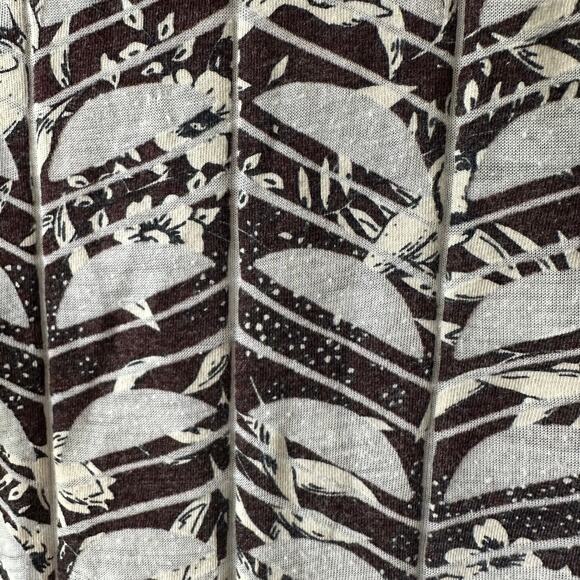 Scotch & Soda T-Shirt Top Floral Birds Burnout Short Sleeve Brown Women's Large - Picture 5 of 13